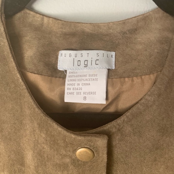 Olive green suede vest - Picture 5 of 6